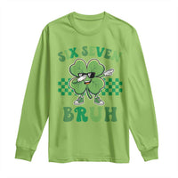 Funny 67 St Patricks Day Long Sleeve Shirt Six Seven Bruh Dabbing Shamrock