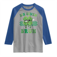 Funny 67 St Patricks Day Raglan Shirt Six Seven Bruh Dabbing Shamrock
