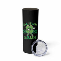 Funny 67 St Patricks Day Skinny Tumbler Six Seven Bruh Dabbing Shamrock