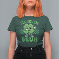 Funny 67 St Patricks Day T Shirt For Women Six Seven Bruh Dabbing Shamrock
