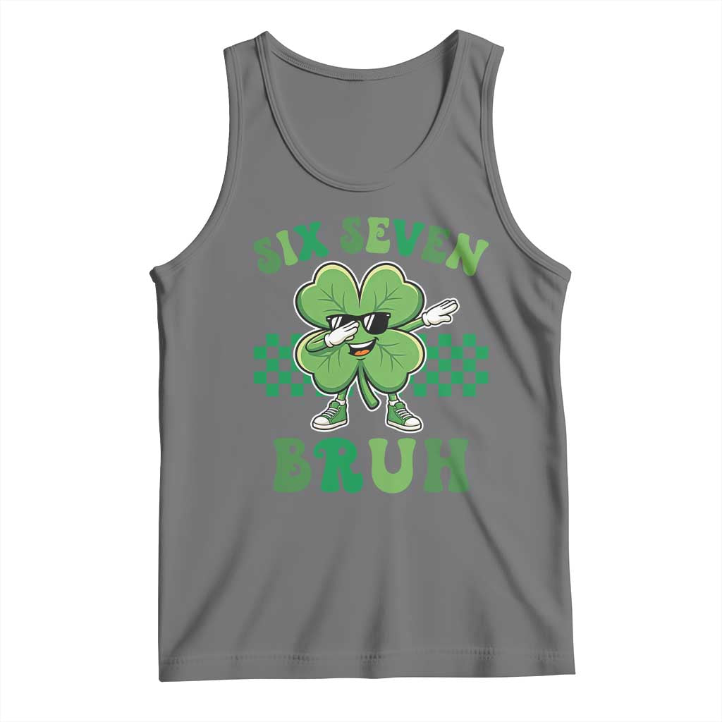 Funny 67 St Patricks Day Tank Top Six Seven Bruh Dabbing Shamrock
