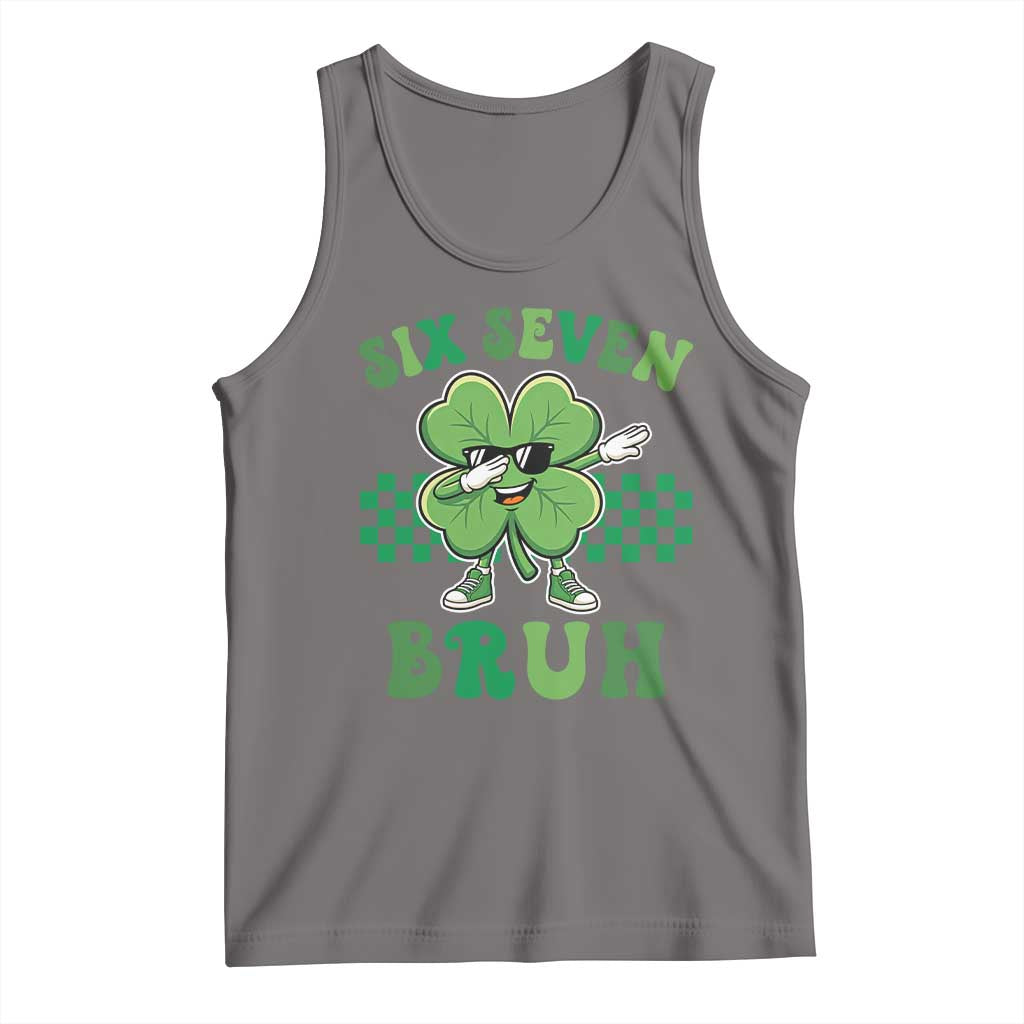 Funny 67 St Patricks Day Tank Top Six Seven Bruh Dabbing Shamrock