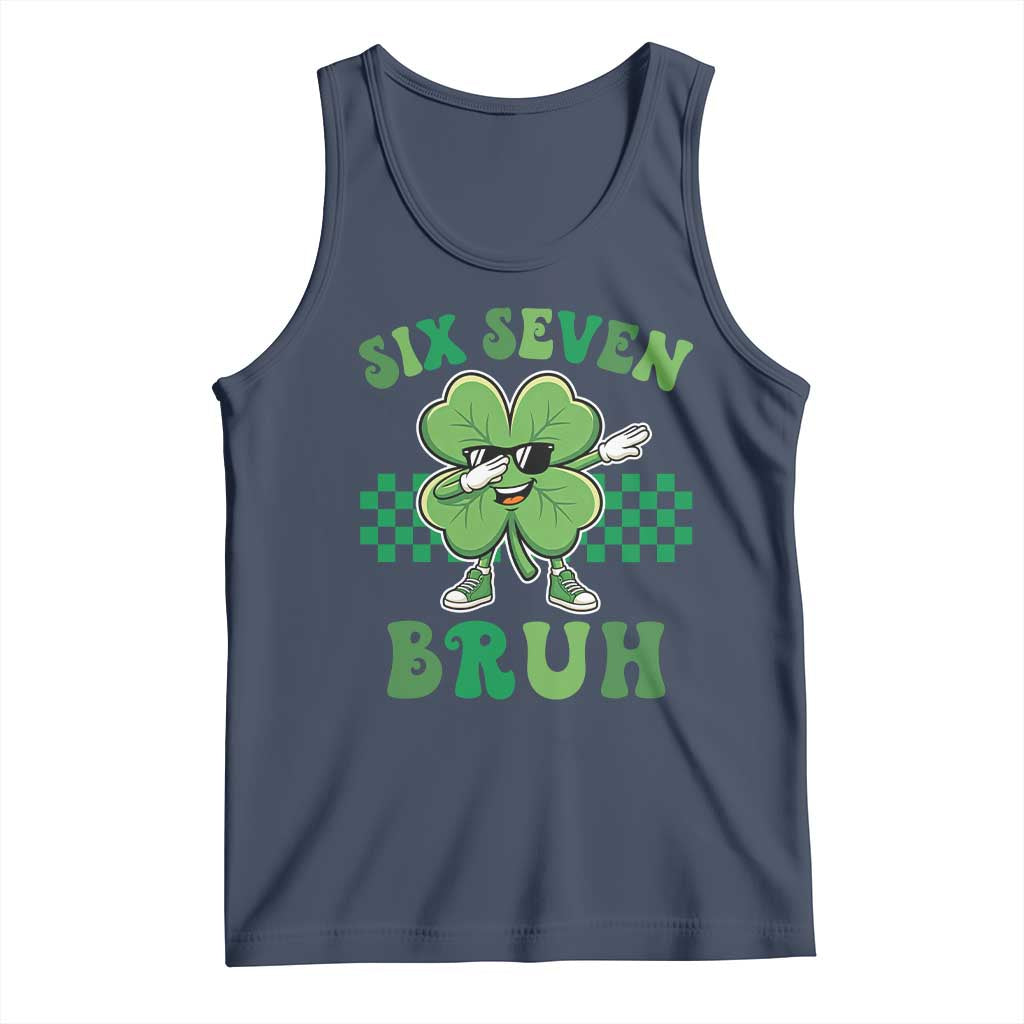 Funny 67 St Patricks Day Tank Top Six Seven Bruh Dabbing Shamrock