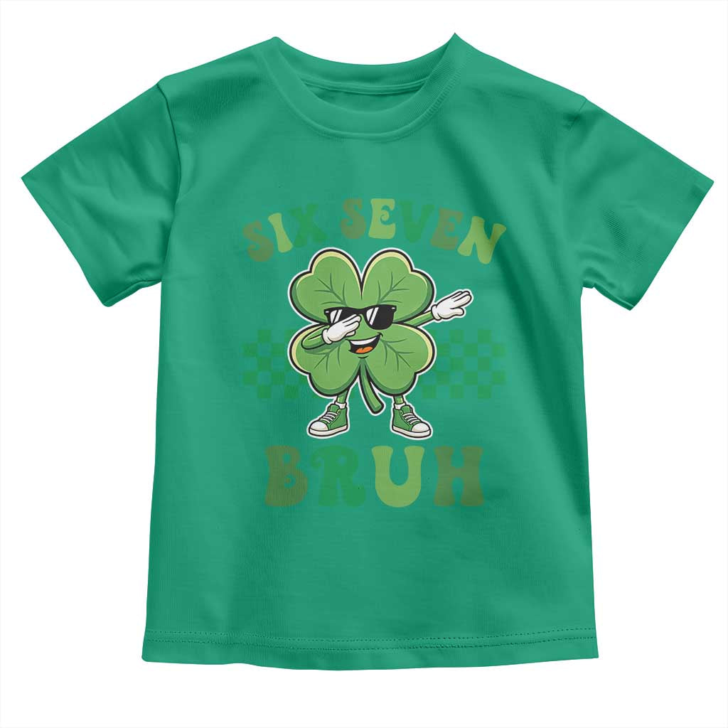 Funny 67 St Patricks Day Toddler T Shirt Six Seven Bruh Dabbing Shamrock