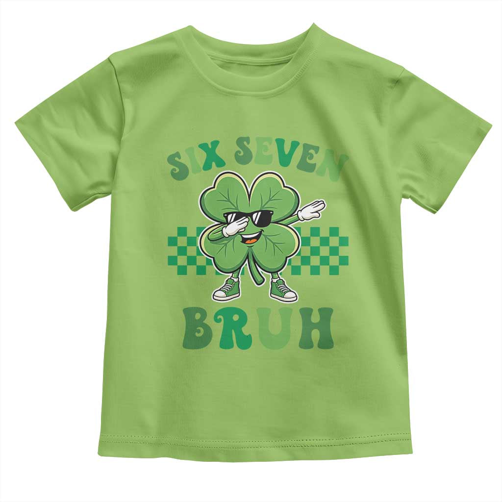 Funny 67 St Patricks Day Toddler T Shirt Six Seven Bruh Dabbing Shamrock