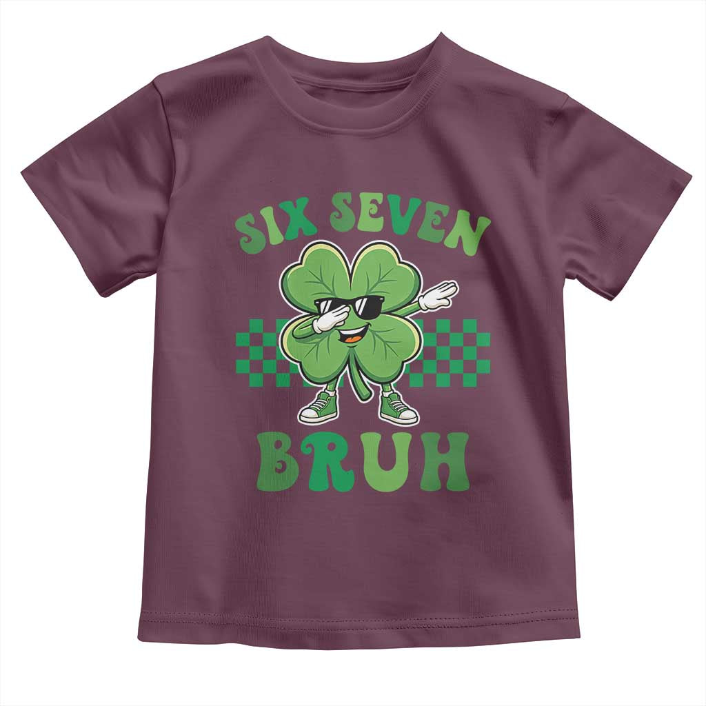 Funny 67 St Patricks Day Toddler T Shirt Six Seven Bruh Dabbing Shamrock
