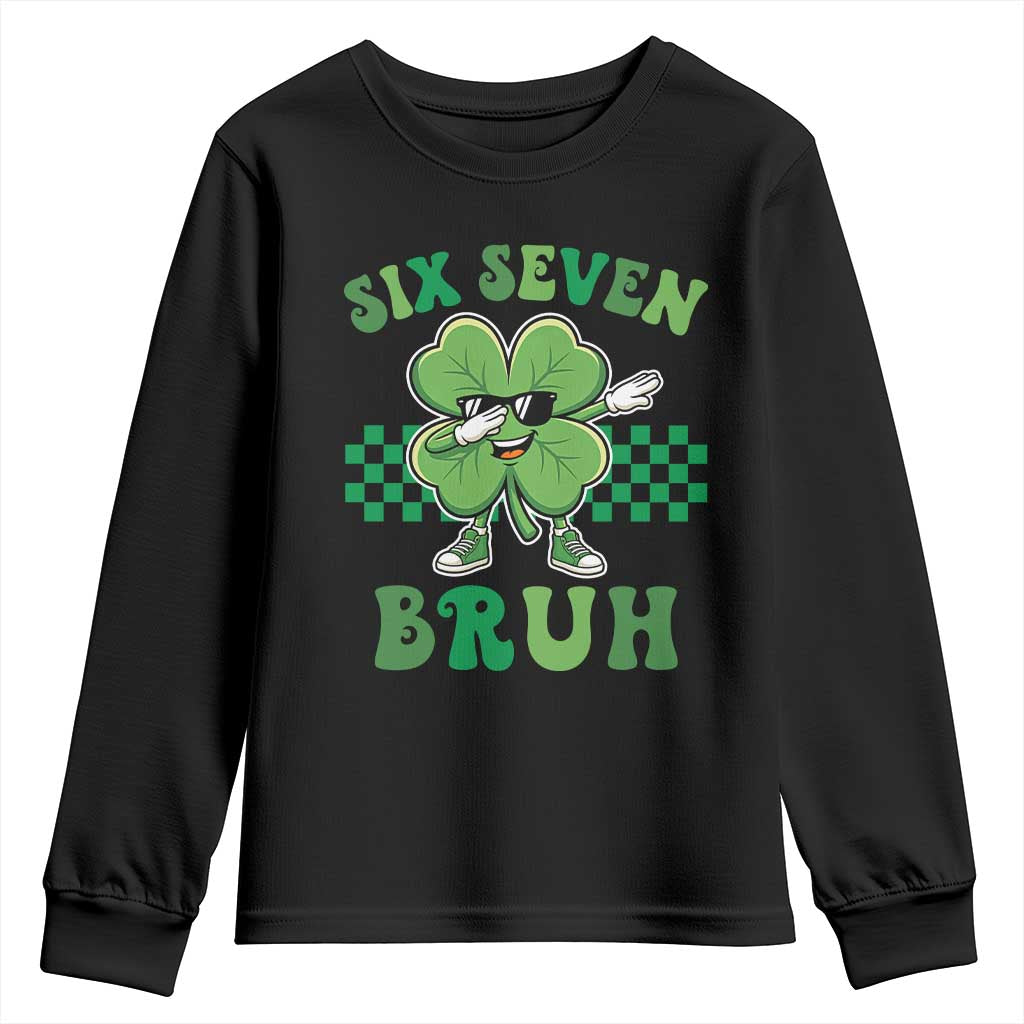 Funny 67 St Patricks Day Youth Sweatshirt Six Seven Bruh Dabbing Shamrock
