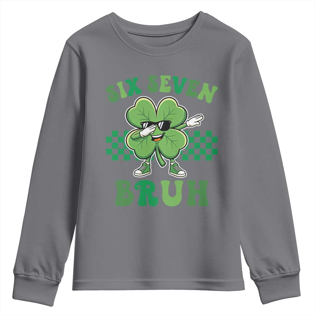 Funny 67 St Patricks Day Youth Sweatshirt Six Seven Bruh Dabbing Shamrock