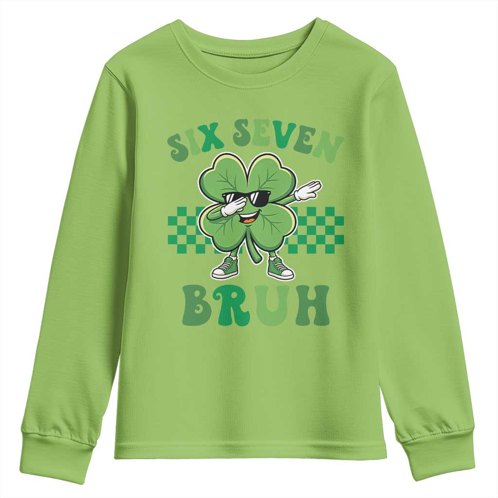Funny 67 St Patricks Day Youth Sweatshirt Six Seven Bruh Dabbing Shamrock