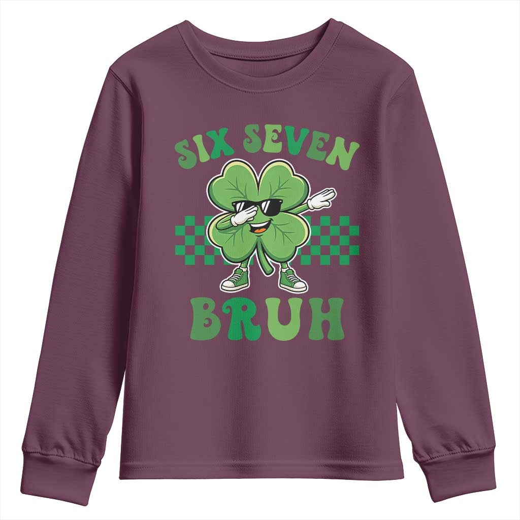 Funny 67 St Patricks Day Youth Sweatshirt Six Seven Bruh Dabbing Shamrock