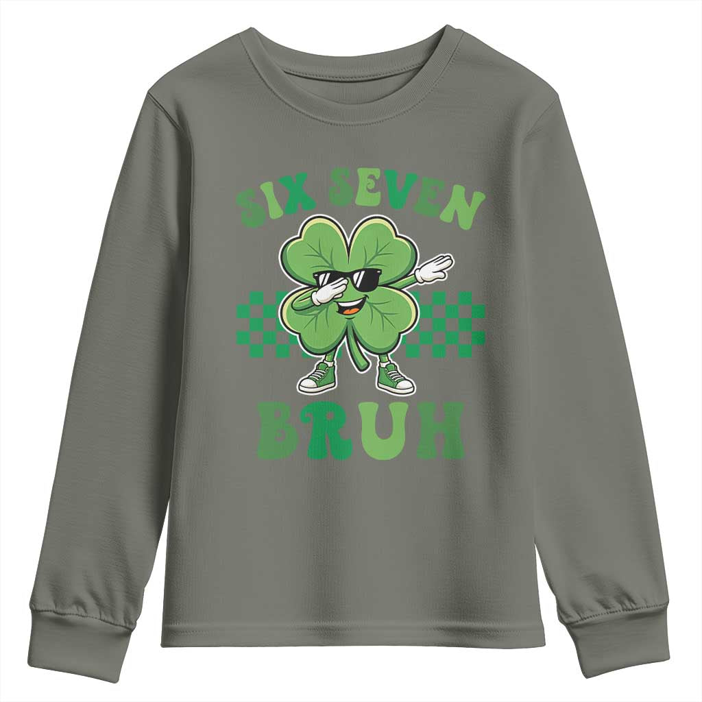Funny 67 St Patricks Day Youth Sweatshirt Six Seven Bruh Dabbing Shamrock