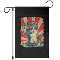 Funny DJ Cat with Headphones Retro Music Lover Garden Flag