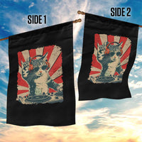 Funny DJ Cat with Headphones Retro Music Lover Garden Flag