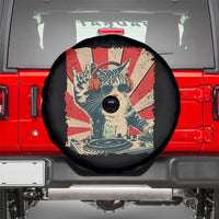 Funny DJ Cat with Headphones Retro Music Lover Spare Tire Cover