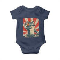 Funny DJ Cat with Headphones Retro Music Lover Baby Onesie