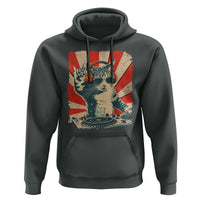Funny DJ Cat with Headphones Retro Music Lover Hoodie