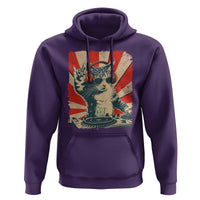 Funny DJ Cat with Headphones Retro Music Lover Hoodie