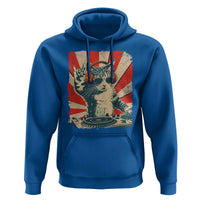 Funny DJ Cat with Headphones Retro Music Lover Hoodie
