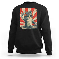 Funny DJ Cat with Headphones Retro Music Lover Sweatshirt