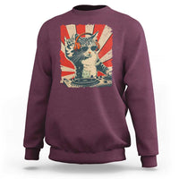 Funny DJ Cat with Headphones Retro Music Lover Sweatshirt