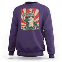 Funny DJ Cat with Headphones Retro Music Lover Sweatshirt
