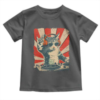 Funny DJ Cat with Headphones Retro Music Lover Toddler T Shirt