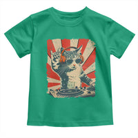 Funny DJ Cat with Headphones Retro Music Lover Toddler T Shirt