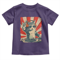Funny DJ Cat with Headphones Retro Music Lover Toddler T Shirt