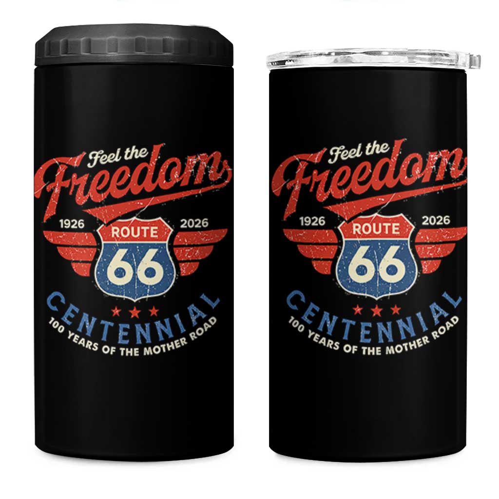 US Route Highway 66 Centennial 4 in 1 Can Cooler Tumbler Feel The Freedom 100 Years Of The Mother Road