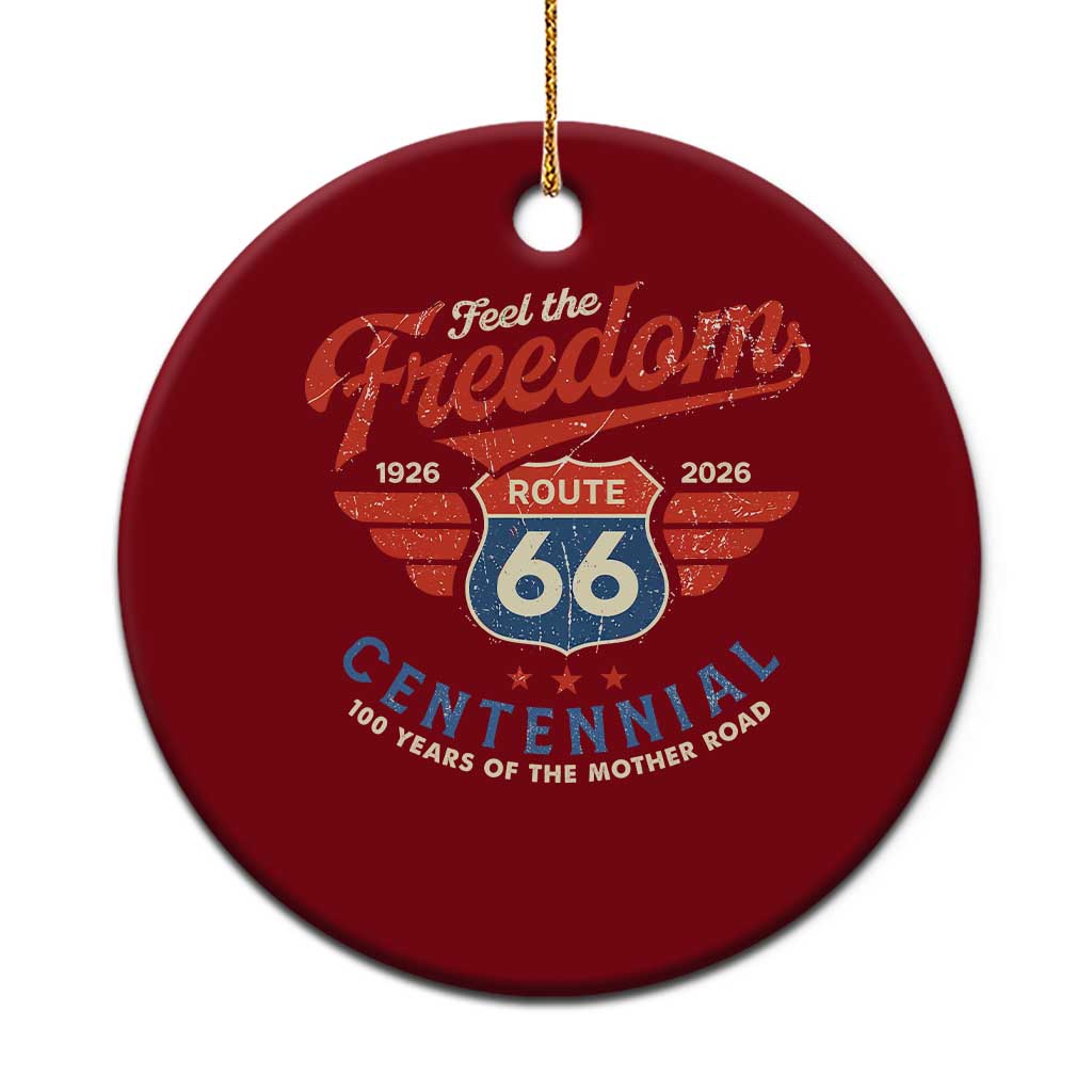 US Route Highway 66 Centennial Ceramic Ornament Feel The Freedom 100 Years Of The Mother Road