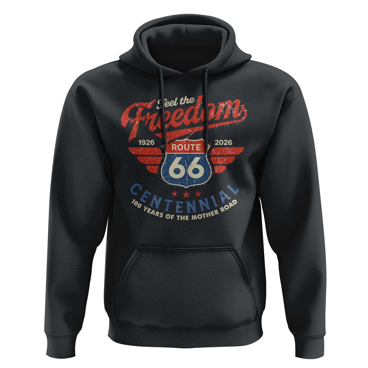 US Route Highway 66 Centennial Hoodie Feel The Freedom 100 Years Of The Mother Road