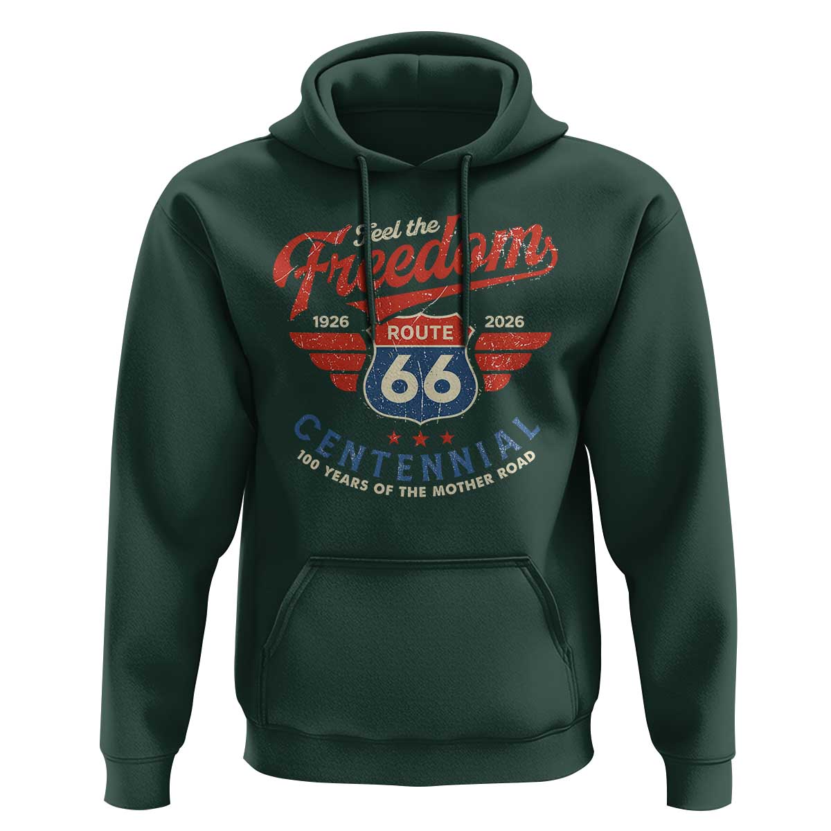 US Route Highway 66 Centennial Hoodie Feel The Freedom 100 Years Of The Mother Road