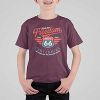 US Route Highway 66 Centennial T Shirt For Kid Feel The Freedom 100 Years Of The Mother Road