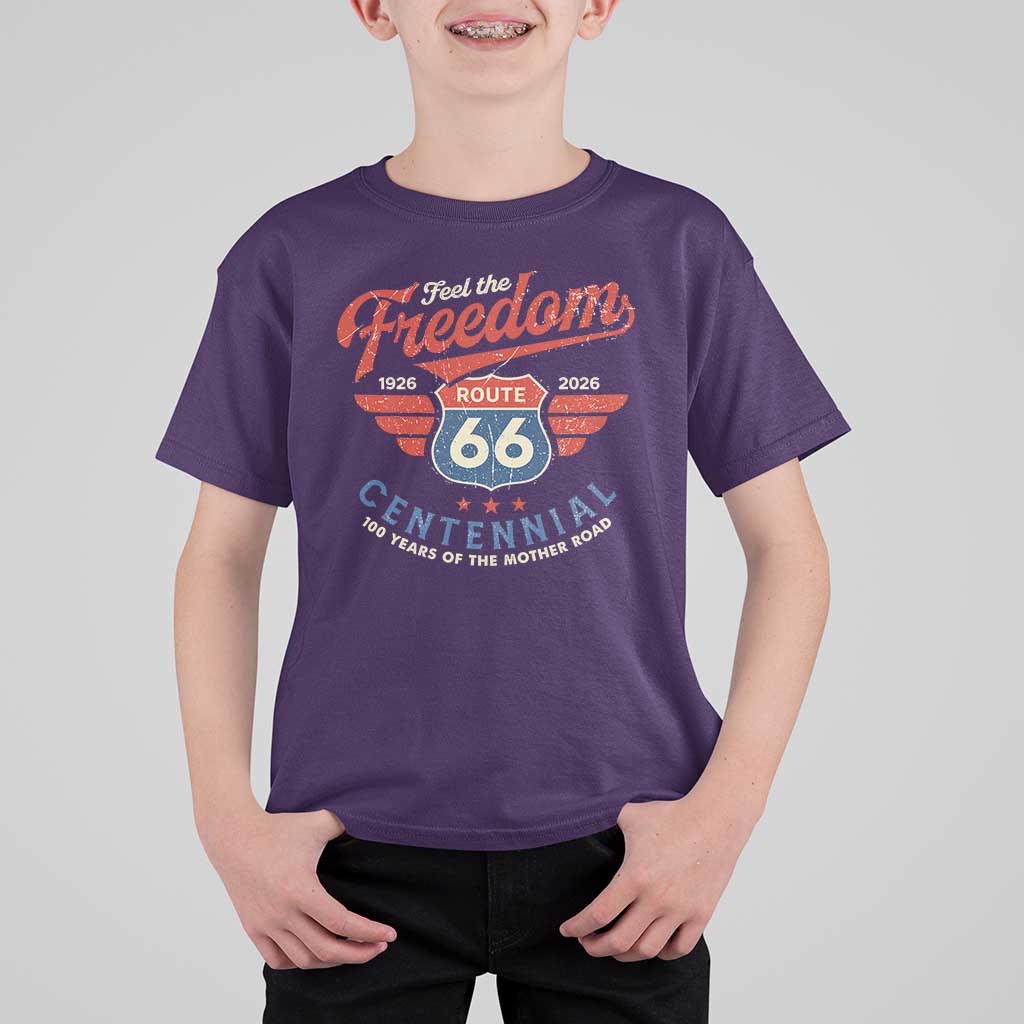 US Route Highway 66 Centennial T Shirt For Kid Feel The Freedom 100 Years Of The Mother Road