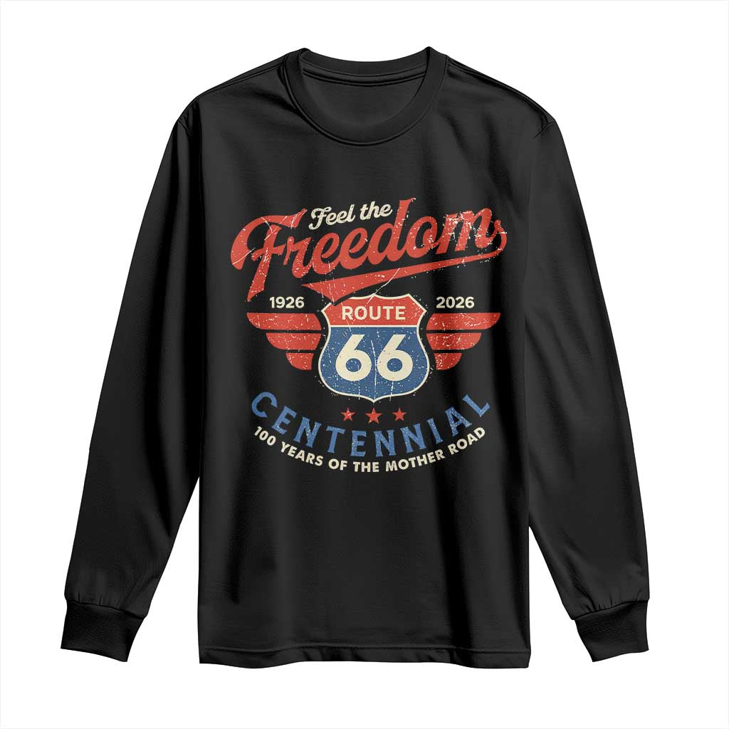 US Route Highway 66 Centennial Long Sleeve Shirt Feel The Freedom 100 Years Of The Mother Road