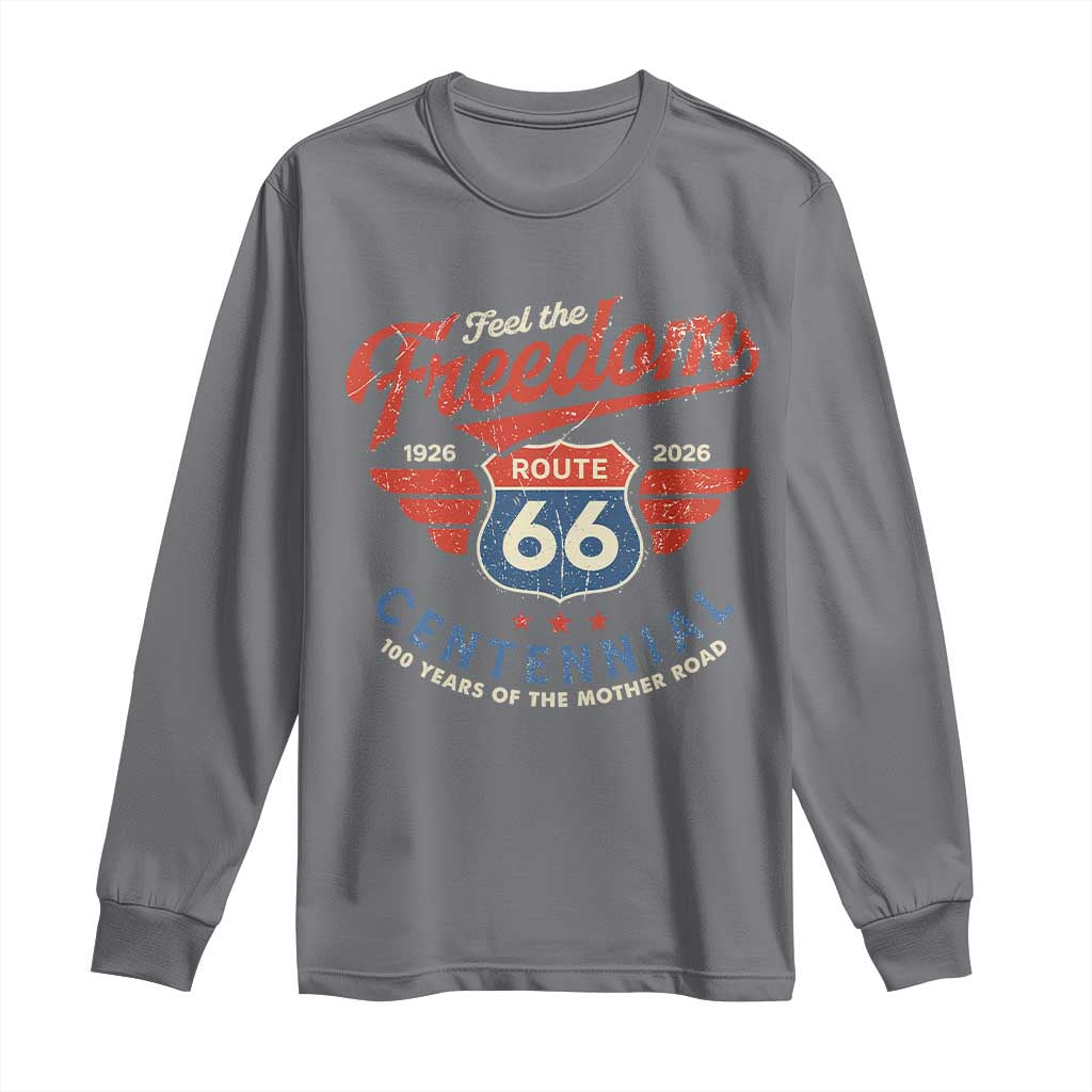 US Route Highway 66 Centennial Long Sleeve Shirt Feel The Freedom 100 Years Of The Mother Road