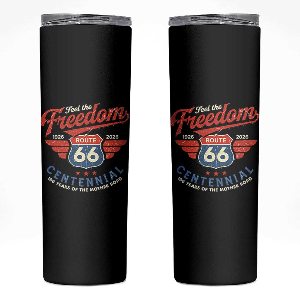 US Route Highway 66 Centennial Skinny Tumbler Feel The Freedom 100 Years Of The Mother Road