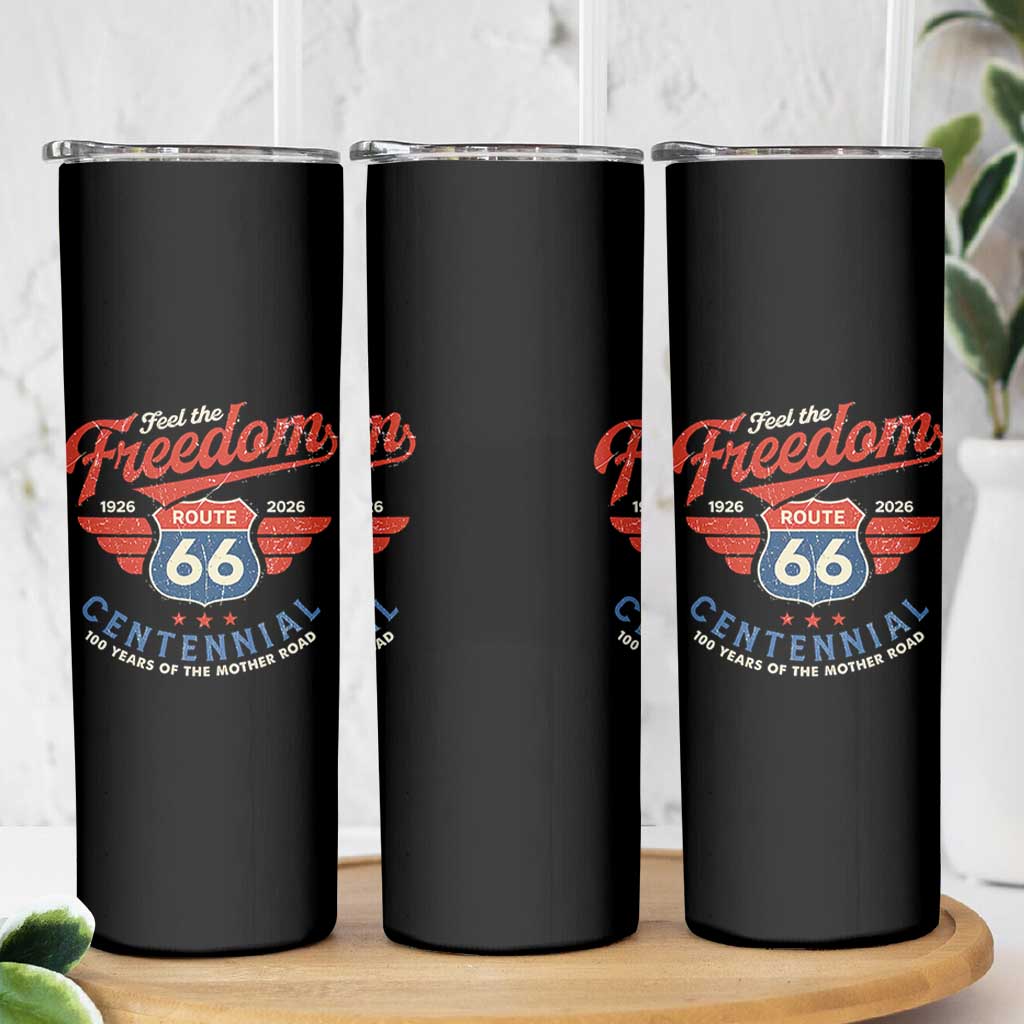 US Route Highway 66 Centennial Skinny Tumbler Feel The Freedom 100 Years Of The Mother Road