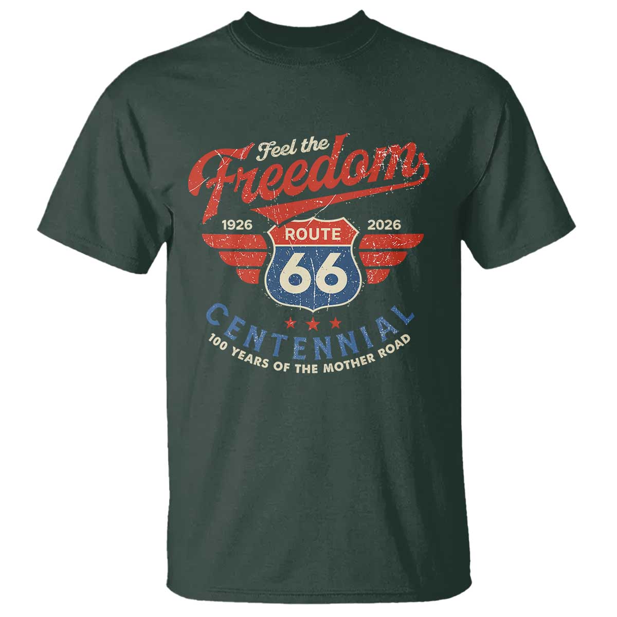 US Route Highway 66 Centennial T Shirt Feel The Freedom 100 Years Of The Mother Road