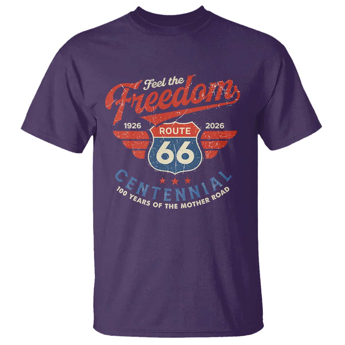 US Route Highway 66 Centennial T Shirt Feel The Freedom 100 Years Of The Mother Road