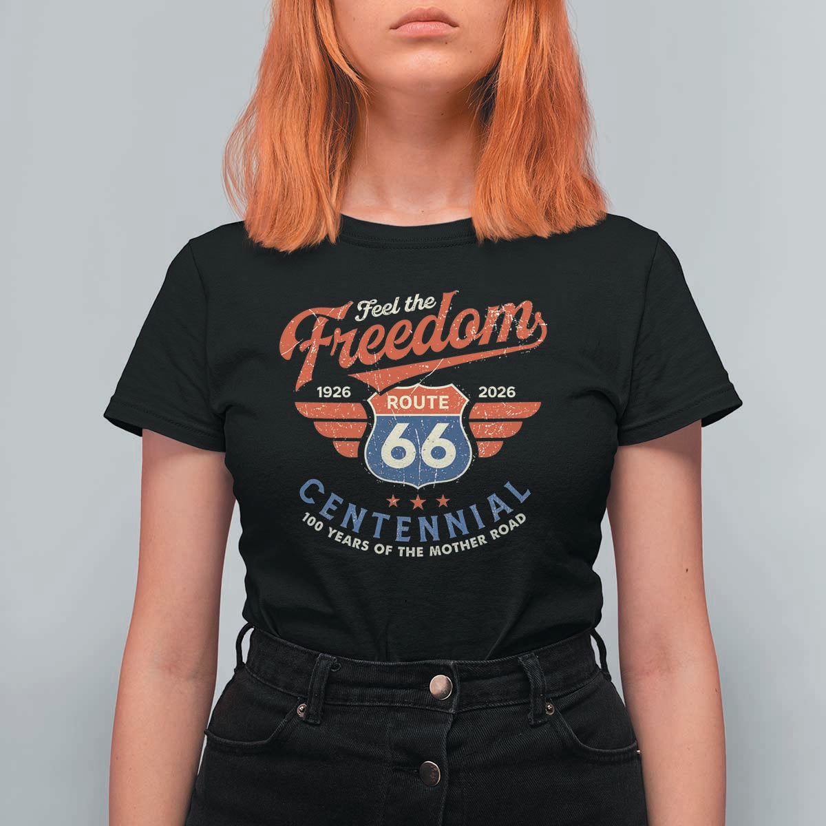 US Route Highway 66 Centennial T Shirt For Women Feel The Freedom 100 Years Of The Mother Road