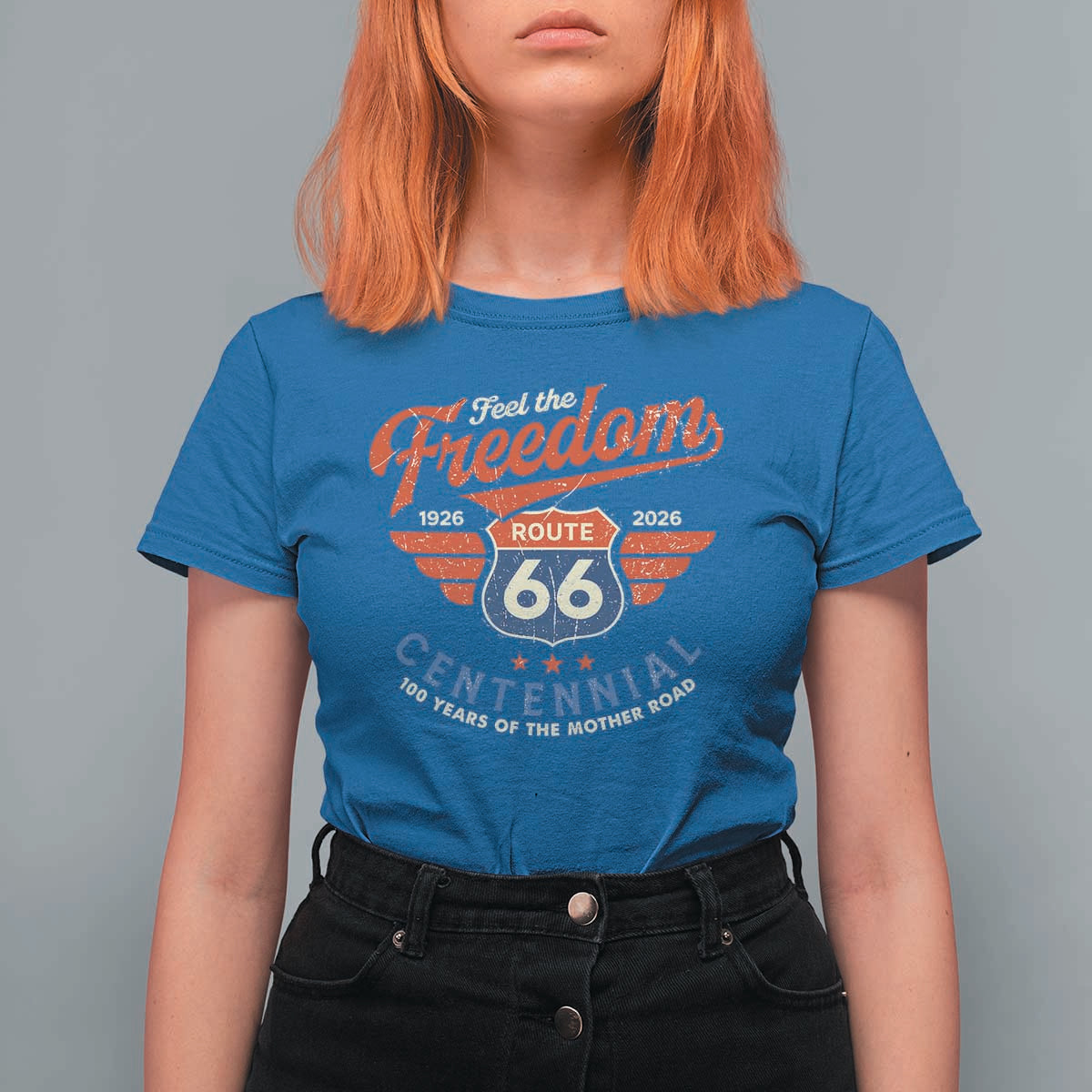 US Route Highway 66 Centennial T Shirt For Women Feel The Freedom 100 Years Of The Mother Road