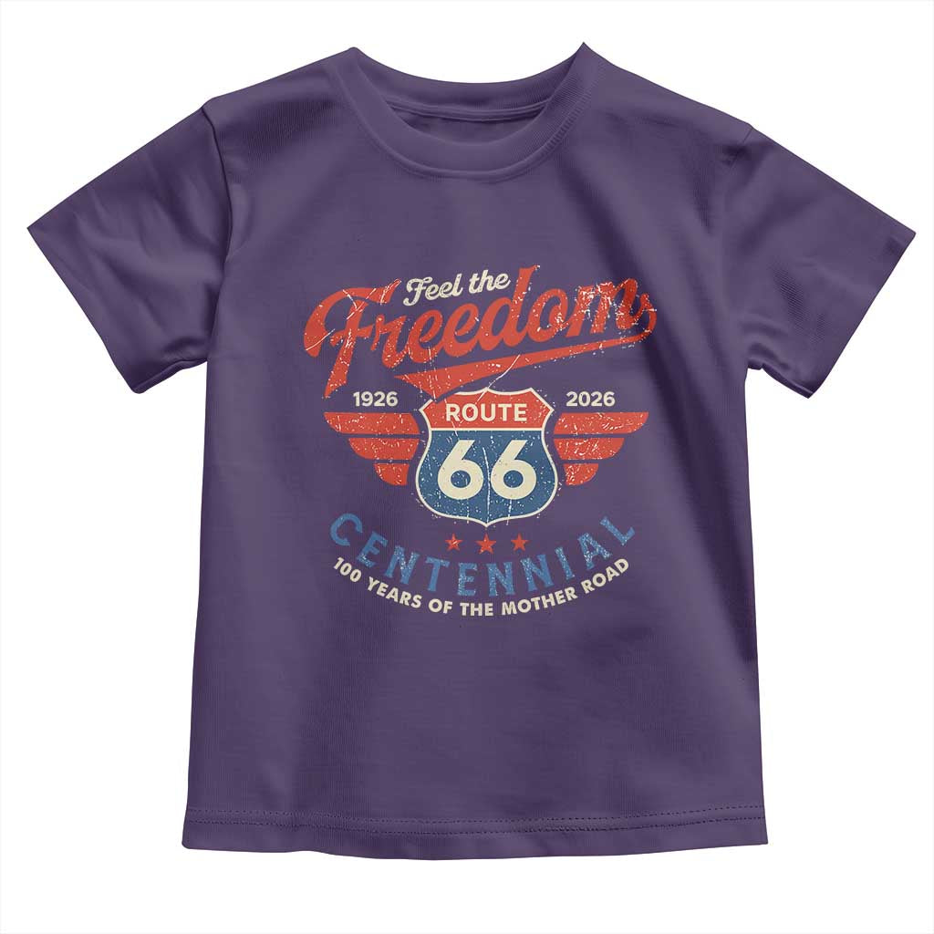 US Route Highway 66 Centennial Toddler T Shirt Feel The Freedom 100 Years Of The Mother Road