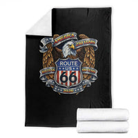 250 Years Of America 100 Years Of Route Highway 66 Throw Blanket Bald Eagle Vintage American Flag