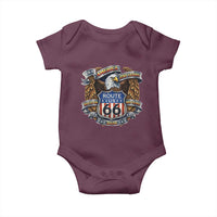 250 Years Of America 100 Years Of Route Highway 66 Baby Onesie Bald Eagle Vintage American Flag