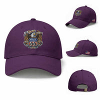 250 Years Of America 100 Years Of Route Highway 66 Baseball Cap Bald Eagle Vintage American Flag