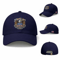 250 Years Of America 100 Years Of Route Highway 66 Baseball Cap Bald Eagle Vintage American Flag