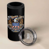 250 Years Of America 100 Years Of Route Highway 66 4 in 1 Can Cooler Tumbler Bald Eagle Vintage American Flag