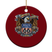 250 Years Of America 100 Years Of Route Highway 66 Ceramic Ornament Bald Eagle Vintage American Flag