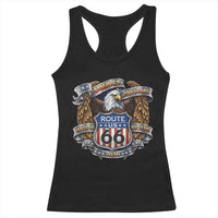 250 Years Of America 100 Years Of Route Highway 66 Racerback Tank Top Bald Eagle Vintage American Flag
